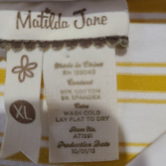 Matilda Jane Dandelion boatneck mustard & white striped - Picture 5 of 5